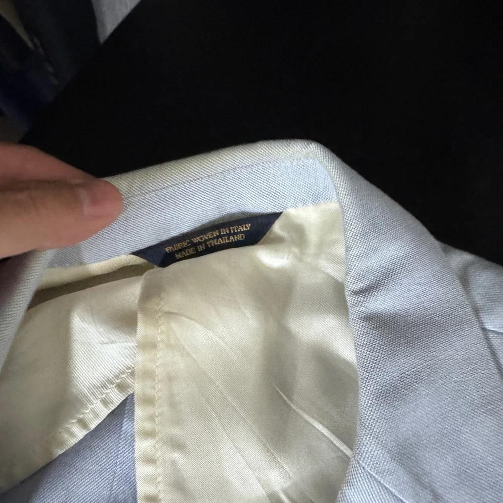 Brooks Brothers Sport Coat Mens 46L Light Blue Cotton Fitzgerald Fit Blazer